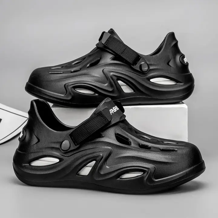 Nuevas sandalias al aire libre de los hombres zapatillas deportivas toboganes de playa transpirable suave zuecos de los hombres Casual zapatos de jardín antideslizante de los hombres sandalias al aire libre - 1