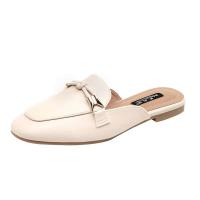 Novedad de verano, zapatos M ü ller con hebilla de metal a la moda, zapatillas planas para mujer y sandalias de cuero con punta abierta - details 1