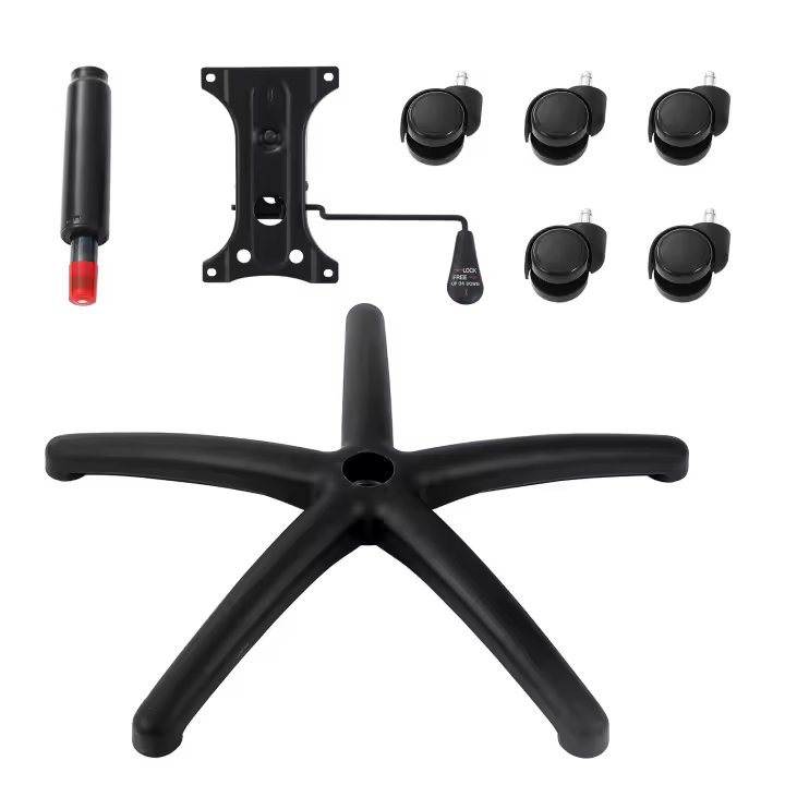 SucceBuy Base de repuesto para silla de oficina, 28", carga estática de 2500 libras, con 5 ruedas, cilindro de gas y placa de asiento, negro - 1