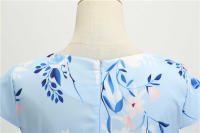 Women summer vintage 1950s 60s big swing party polka dot dress - details 27