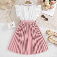 Falda Plisada de Khaki para Niñas Mangas de Pétalo Blanco Estilo Preppy para Cumpleaños - details 9