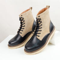 Botas de plataforma versátiles de moda retro americana de cuero botas de herramientas - details 3