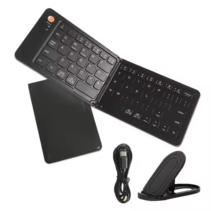 Miniteclado Bluetooth portátil, teclado inalámbrico plegable para IOS/Android/tableta, teclado para teléfono móvil - 1
