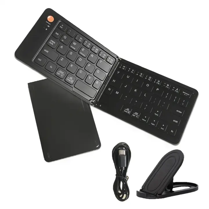 Miniteclado Bluetooth portátil, teclado inalámbrico plegable para IOS/Android/tableta, teclado para teléfono móvil - 1