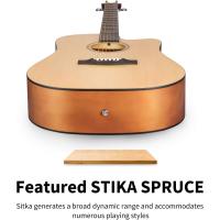4/4 para Adulto Principiantes Guitarra Kit Mini Jumbo Cutaway 40 Pulgadas con Pickup Bolsa Cuerda Afinador Negro - details 22