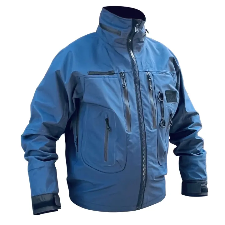 Chaqueta de pesca para hombre, impermeable, resistente, transpirable, impermeable de rendimiento ligero con capucha desmontable para senderismo, pesca, caza, ropa deportiva - 1
