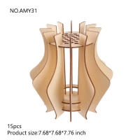 Florero de rompecabezas creativo DIY para ramo de flores, juego de bloques de construcción de madera, juguetes, decoración del hogar - details 5
