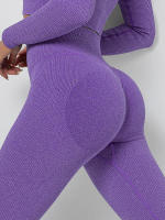 Pantalones de yoga deportivos de cintura alta para gimnasio, mallas sin costuras para mujer - details 0