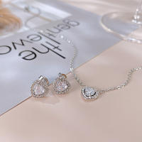 Pendientes de acero inoxidable de alta calidad con incrustaciones de circonita, collar de amor para mujer - details 9