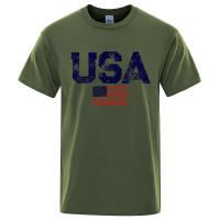 Camiseta informal de algodón retro avanzada con estampado callejero de bandera americana, camiseta de hip-hop transpirable de verano - details 9