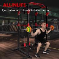 Jaula Musculacion Ajustable,Jaula de Potencia Multifuncional,Jaula de Sentadillas con Barra de Dominadas, Estación de Dips y Remo,Multipower Maquina Gimnasio Gimnasio en Casa para Entrenamiento - details 8