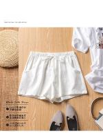 Pantalones Cortos de Lino Casuales para Mujer Shorts de Gimnasio de Cintura Alta - details 6