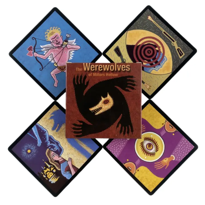Juego de Cartas de Lobo 24 Tarjetas de Mesa con Guía de Papel Rompecabezas de Fiesta de Familia - 1