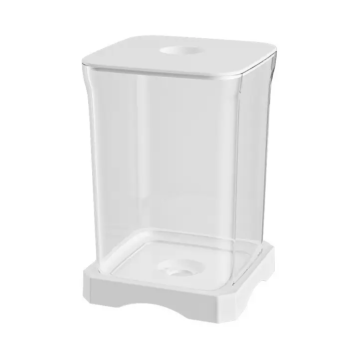 Tanque de peces Betta acrílico extraíble con orificio de alimentación, Mini tanque de peces dorados, tanque de peces de paisaje pequeño de alta transparencia - 1
