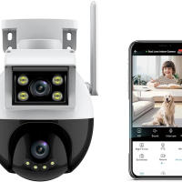 Cámara de Seguridad Solar Inalámbrica, Visión 360°, Detección de Movimiento AI, Visión Nocturna 2K para Seguridad del Hogar al Aire Libre - details 0