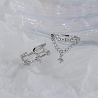 Anillos de doble estrella para mujer y niña, cadena de borlas de circón, anillo ajustable, accesorios de moda, regalo de joyería de Color dorado y plateado - details 3