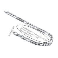 Pulseras de plata de ley 925 para hombre y mujer, cadena Figaro 925, Estilo Vintage - details 6