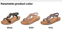 Sandalia Plana Mujer 2025 Punta Redonda con Cristales - Diseño Transpirable Boho Chic, Zapatos de Verano Cómodos para Playa, Fiesta y Diario, Moda Primavera-Verano - details 2