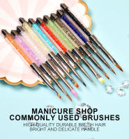 Pinceles de Acrílico para Arte de Uñas KADS Set 10PCS con Mango de Cuentas de Cristal Herramientas de Decoración de Manicura DIY - details 0