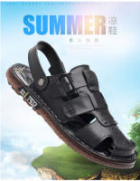 Sandalias de verano de los hombres de la bolsa de cuero de la cabeza sandalias de los hombres de desgaste exterior de conducción de doble propósito antideslizante zapatos de playa de moda de los hombres de carne de vacuno suelas de tendón - details 3