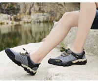Botas de senderismo de malla para hombre, calzado deportivo de montañismo, transpirables, ligeros, antideslizantes, informales, para exteriores, verano - details 11