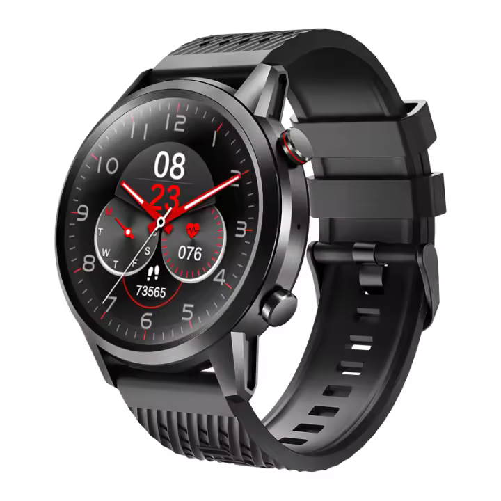 Reloj inteligente con pantalla completamente táctil de 1,32 pulgadas, oxígeno, presión arterial, prueba de frecuencia cardíaca, recordatorio de llamadas entrantes, IP67 - 1