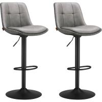 Juego de 2 Taburetes de Bar Sillas Altas Giratorias Regulables en Altura Acolchado PU - details 33