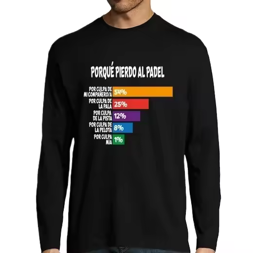 Porque Pierdo Padel Divertido Jugador,Camiseta de Pádel Divertido, ropa para exteriores - 1
