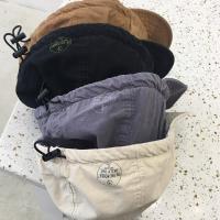 Gorra de béisbol de ala corta de Color sólido Retro con cordón ajustable sombrero de sol informal visera de protección solar gorra con visera para hombres - details 2