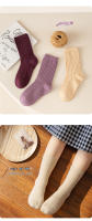 Nuevos calcetines japoneses de color sólido para niños, calcetines de lana para bebés para hombres y mujeres - details 9