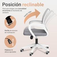 Silla Oficina con Apoyo Lumbar, Estructura de Plastico, Malla Transpirable, Ruedas Giratorias 360 °   Soporta hasta 120kg - details 11
