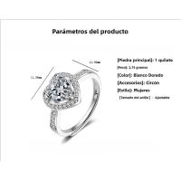 Anillo de amor sencillo de moissanita para mujer con apertura ajustable. - details 1