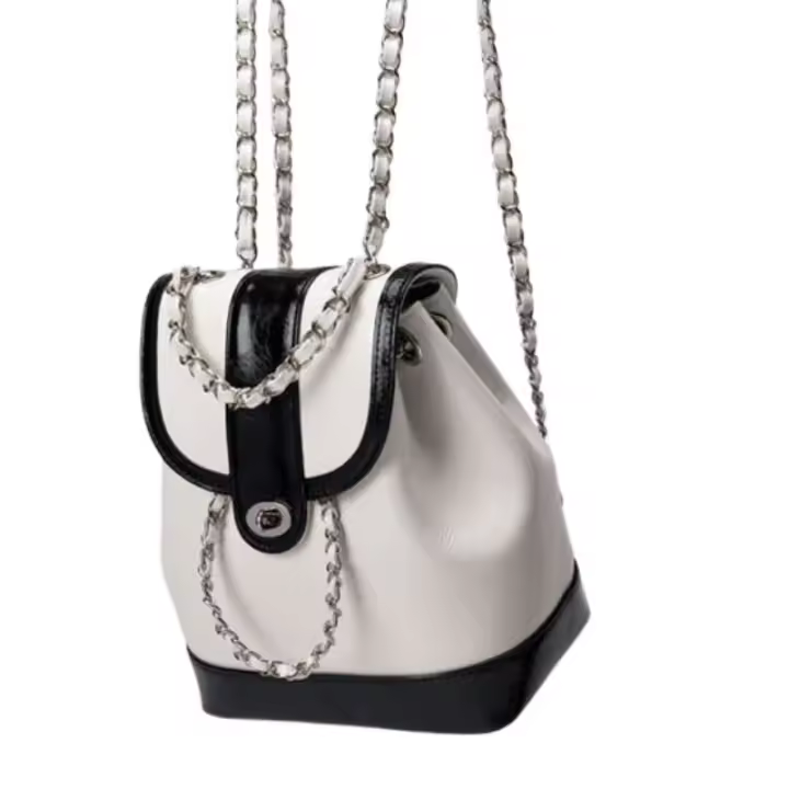 Mochila para mujer versión coreana de Xiaoxiangfeng, mochila de cadena, Mochila para mujer, bolsa pequeña de cuero encerado - 1