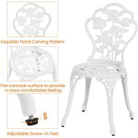 Conjunto de Mesa y Sillas Exterior Vintage Juegos de Muebles de Jardín de Aluminio Una Mesa con Dos Sillas para Balcón Bronce - details 12