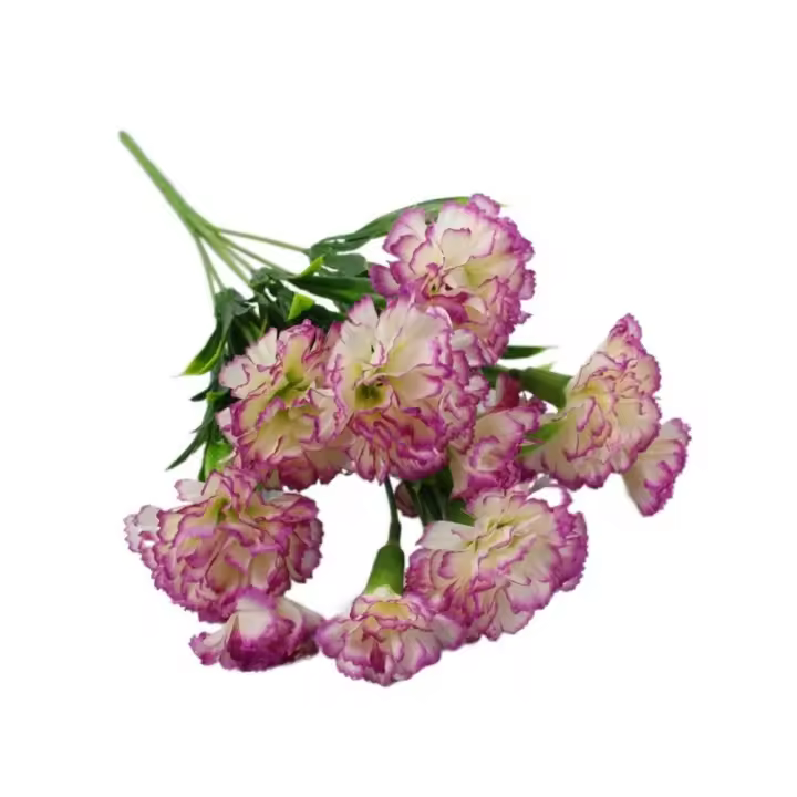 Seda Artificial de clavel resistente a los rayos UV, flor falsa de imitación, decoración de boda para el hogar, 11 cabezas, alta calidad - 1