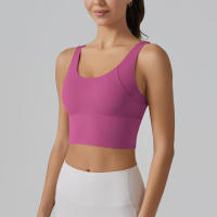 Hmidou-Sujetador deportivo para mujer, ropa interior Sexy de realce para Yoga, correr, gimnasio, Tops de Fitness, camiseta sin mangas de verano - details 9