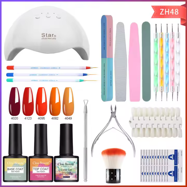 Elegí 5 Colores Kit de Esmalte de Uñas Gel Clou Beaute Herramientas de Secado de Uñas Para Arte de Uñas Película de Uñas Gel Rápida y Segura - 1