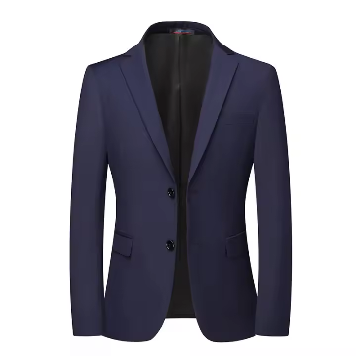 Blazer Moda para Hombres Color Sólido Estilo Británico Tre de Trabo Profesional - 1