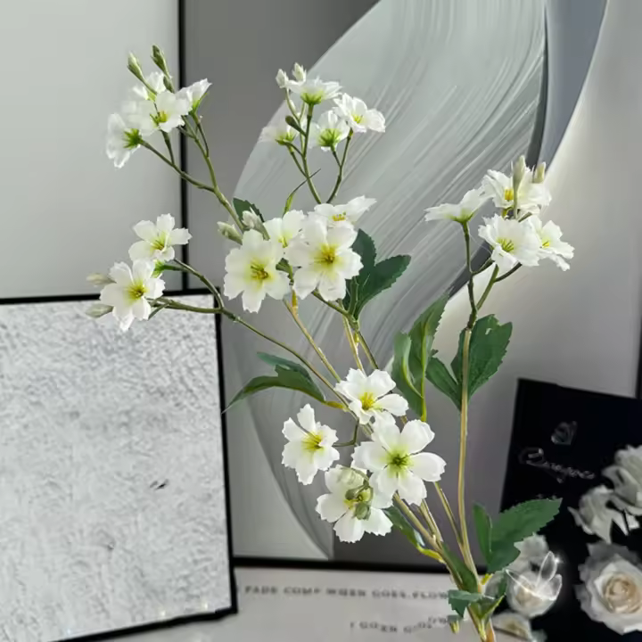Rama de Ceratostigma Artificial de 86cm, rama de flor de seda elegante de lujo, tacto Real, flor falsa hecha a mano, decoración de jardín al aire libre - 1
