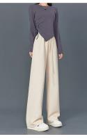 Primavera otoño mujer pantalones largos Casual pierna ancha cintura elástica Mujer Pantalones rectos de punto 2024 Pantalones deportivos pantalones sueltos - details 14
