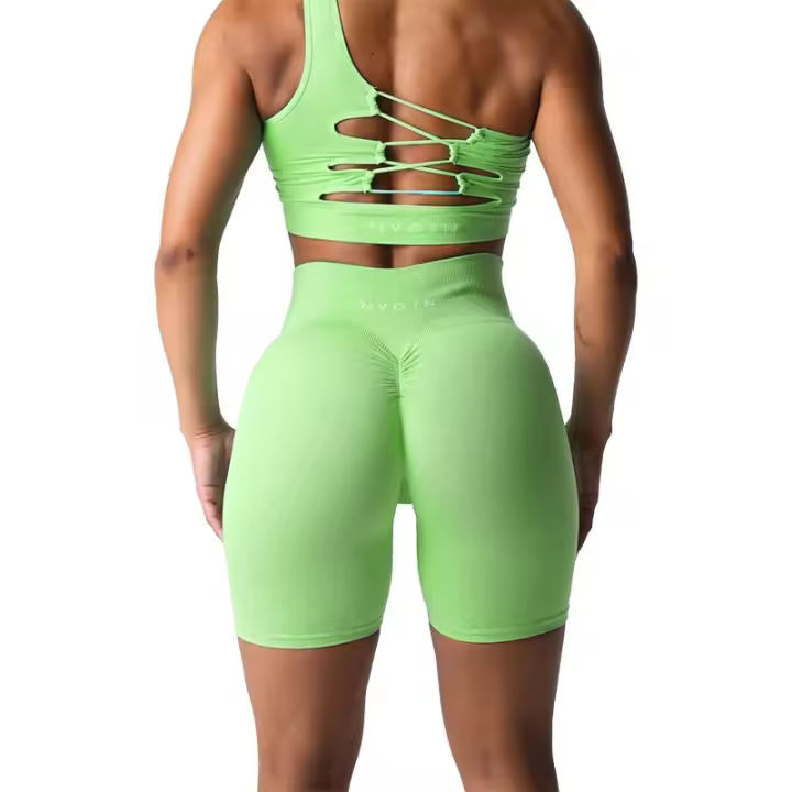 Pantalones Cortos de Gimnasia para Mujer NVGTN Scrunch Sin Costuras de Spandex Elásticos Transpirables con Efecto Levantador de Cintura para Deportes de Ocio y Correr - 1