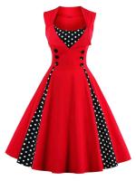 Vestido Retro Vintage de gran tamaño para mujer, Vestidos de fiesta de verano con estampado Rockabilly de los años 50 y 60, Vestidos tipo túnica, bata informal para mujer - details 1