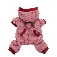 Mono de invierno para perros y gatos con capucha, monos cálidos con diseño de corazones y pana para cachorros y mascotas - details 1