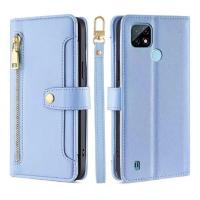 Funda magnética de cuero PU, funda tipo billetera con tapa Realme C21, cuerda colgante multifuncional - details 12