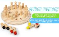Rompecabezas de madera Montessori para niños, juguete educativo de aprendizaje sensorial de Color, palo de memoria - details 2