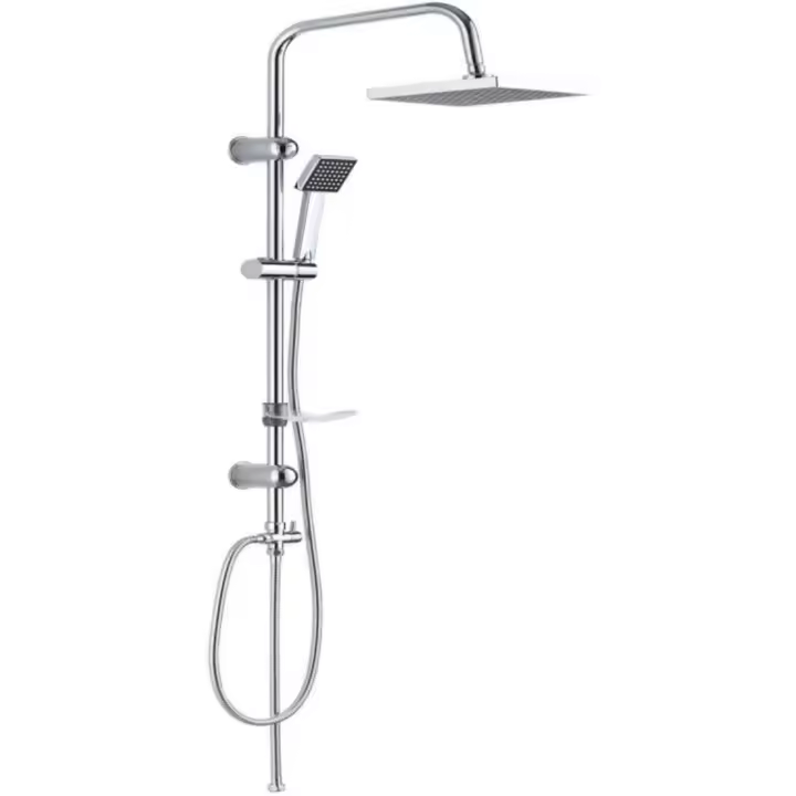 Set de Ducha Cuadrado Modelo Lluvia, Plata - 1