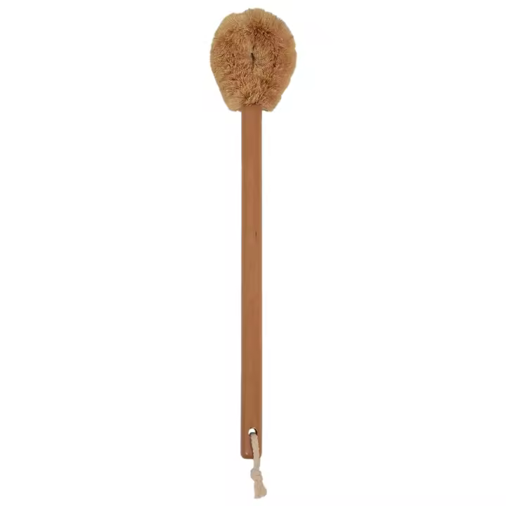 Cepillo de fibra de coco Natural con mango de madera de haya para inodoro, limpieza profunda resistente, cepillo de limpieza de inodoro con gancho colgante, versión moderna actualizada - 1
