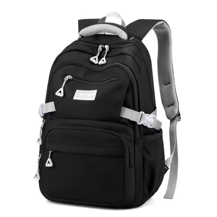 Bolsa escolar para estudiantes, morral sencillo de color sólido para mujer, morral escolar juvenil - 1