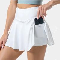 Falda plisada de verano para mujer, pantalones cortos deportivos de cintura alta para tenis y golf, pantalones cortos deportivos de secado rápido para correr, pantalones cortos para gimnasio con bolsillo - details 4