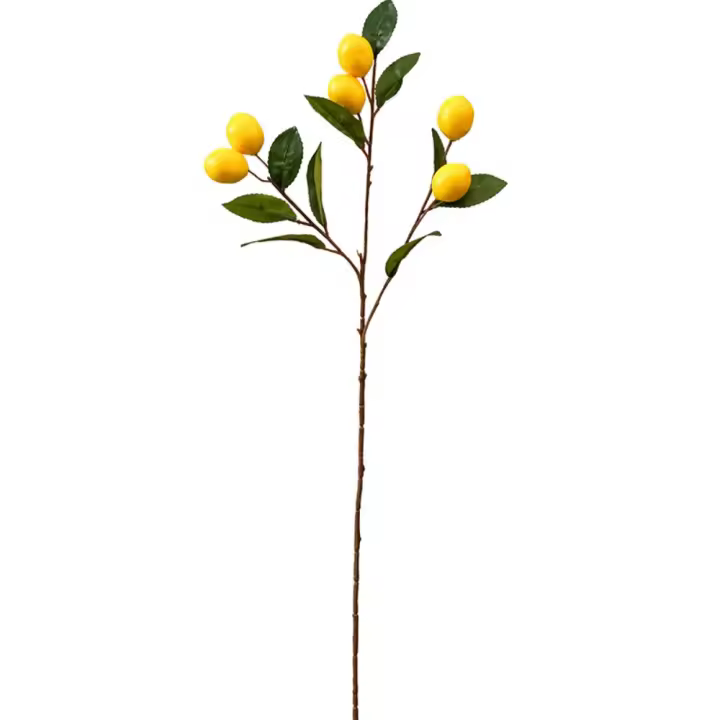 Rama de limón Artificial de lujo, elegante fruta de limón Artificial hecha a mano, simulación de plástico, árbol frutal, fiesta de vacaciones, boda - 1